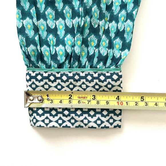 Sundance Stories Be Told Green Southwest Print Easy Button Up Shirt Top - Picture 12 of 14